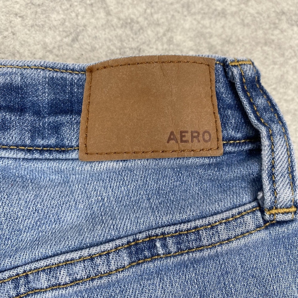 Aeropostale Jeans Juniors 00 (22x31) Blue Flare Medium Wash Stretch Denim - Picture 10 of 11
